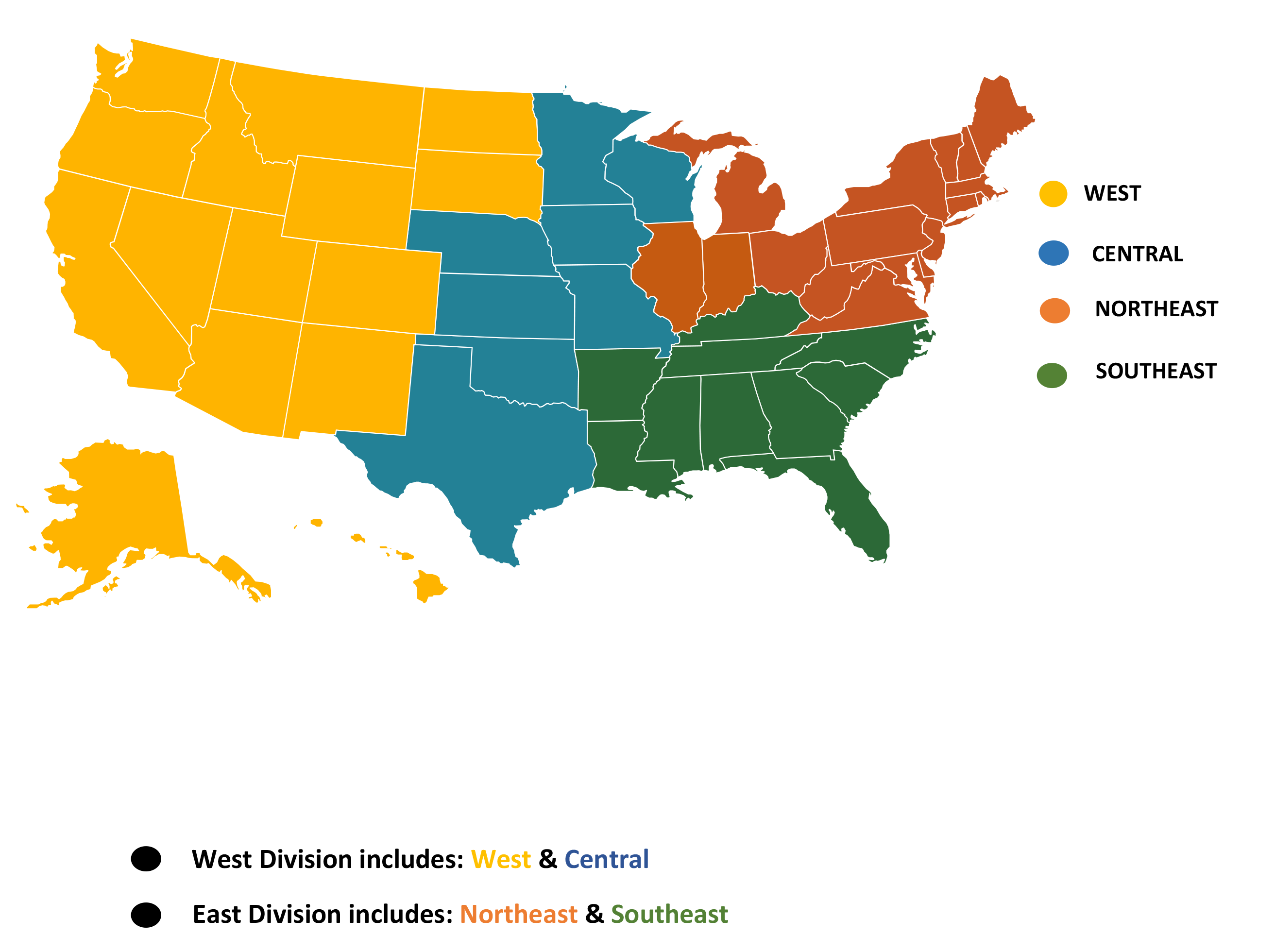 regional teams map